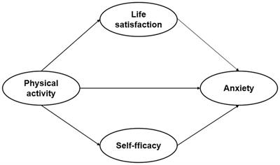 The association between physical activity and anxiety in college students: parallel mediation of life satisfaction and self-efficacy